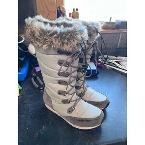 LL Bean Carabassett Boots Waterproof TEK2.5 Faux Fur Snow Boots Womens 8